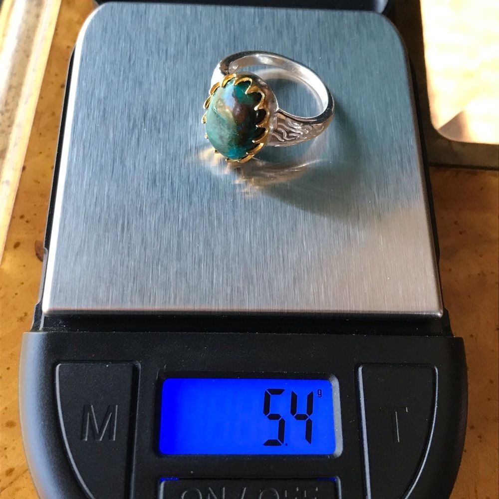 Natural Shadowkite Sterling Silver Crown Ring Size 7 - Picture 7 of 8